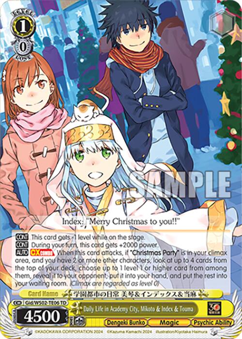 Daily Life in Academy City, Mikoto & Index & Touma (Gid/WS02-TE06 TD) [Dengeki Bunko] | Cracking-Singles