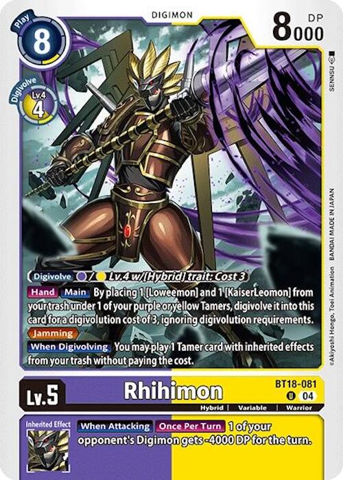 Rhihimon [BT18-081] [Release Special Booster Ver.2.0] | Cracking-Singles