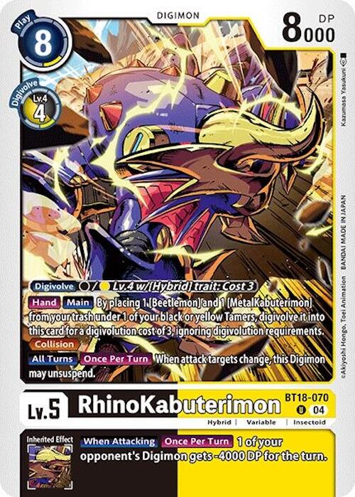 RhinoKabuterimon [BT18-070] [Release Special Booster Ver.2.0] | Cracking-Singles
