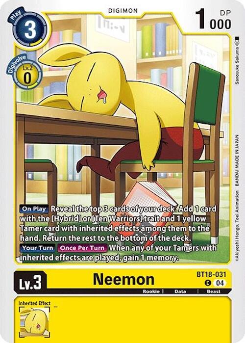 Neemon [BT18-031] [Release Special Booster Ver.2.0] | Cracking-Singles