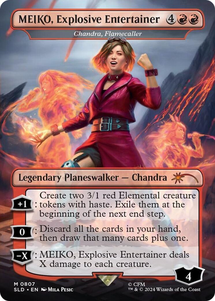 MEIKO, Explosive Entertainer - Chandra, Flamecaller (Japanese) [Secret Lair Drop Series] | Cracking-Singles