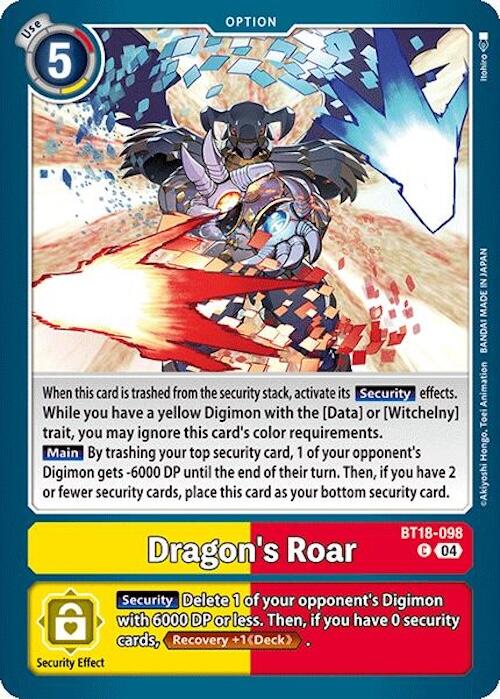 Dragon's Roar [BT18-098] [Release Special Booster Ver.2.0] | Cracking-Singles