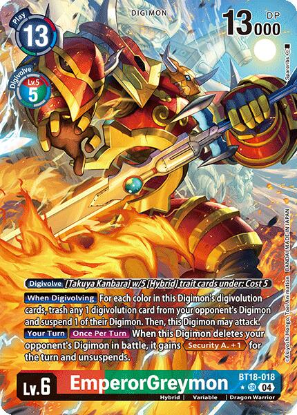 EmperorGreymon [BT18-018] (Alternate Art) [Release Special Booster Ver.2.0] | Cracking-Singles