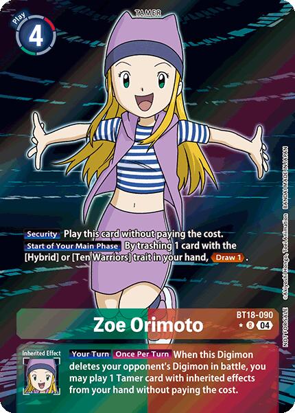 Zoe Orimoto [BT18-090] (Release Special Booster Ver.2.0: Box Promotion Pack) [Release Special Booster Ver.2.0] | Cracking-Singles
