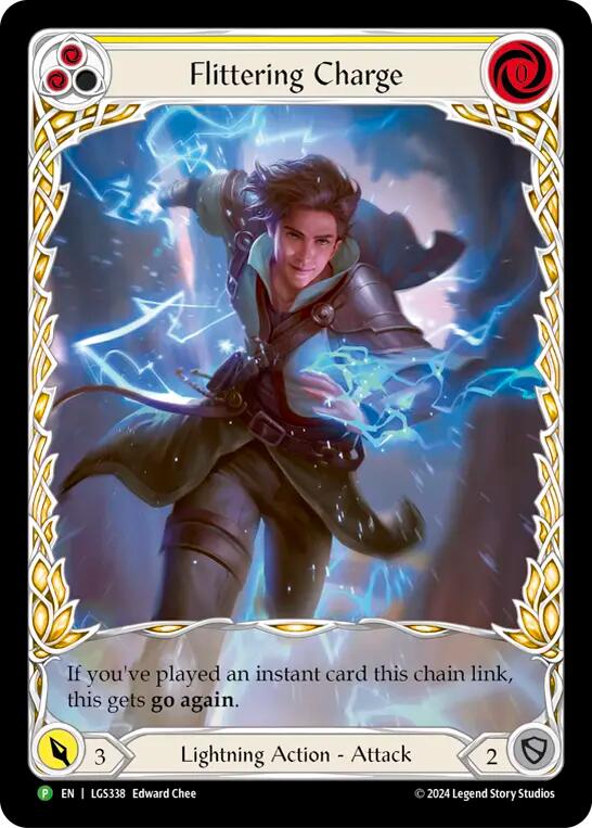 Flittering Charge (Yellow) (Extended Art) [LGS338] (Promo)  Rainbow Foil | Cracking-Singles