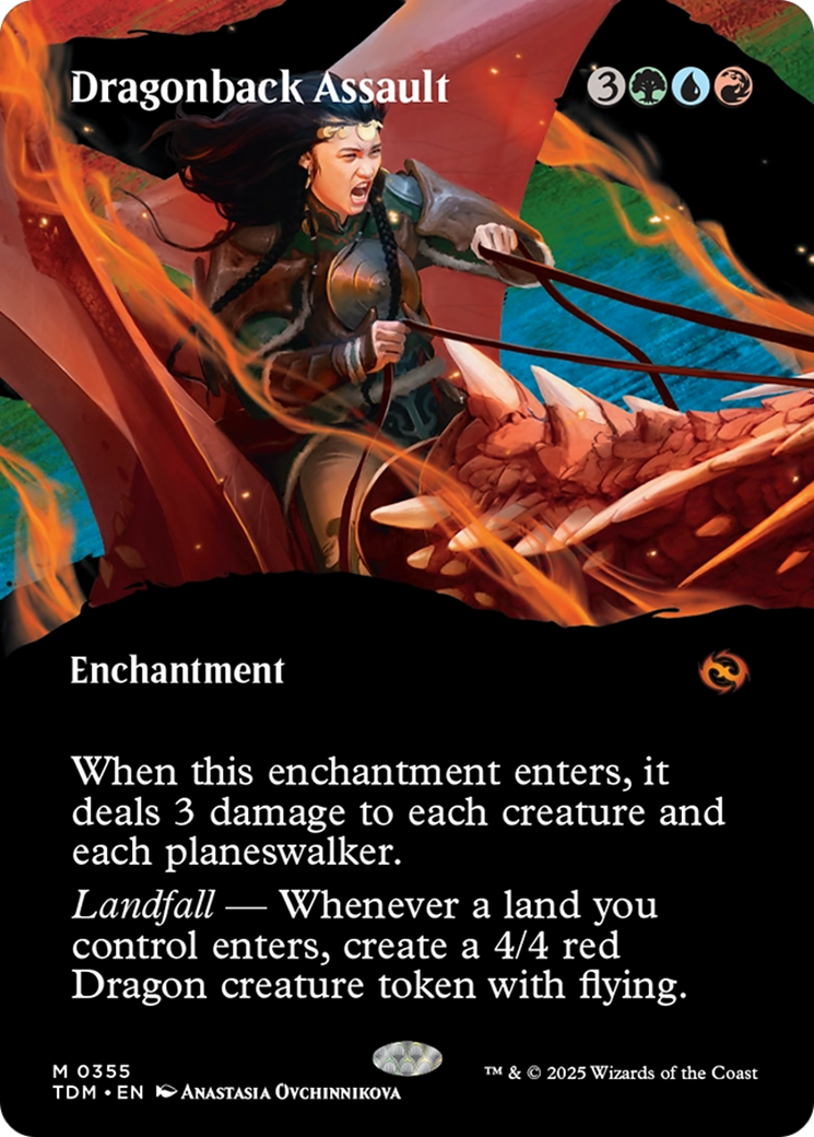 Dragonback Assault (Borderless) [Tarkir: Dragonstorm] | Cracking-Singles