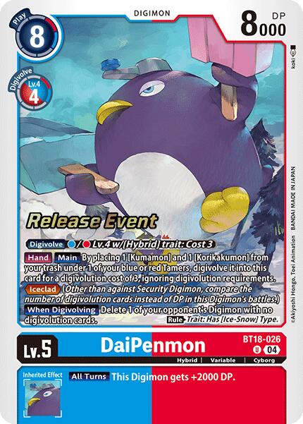 DaiPenmon [BT18-026] [Release Special Booster Ver.2.0 Promos] | Cracking-Singles