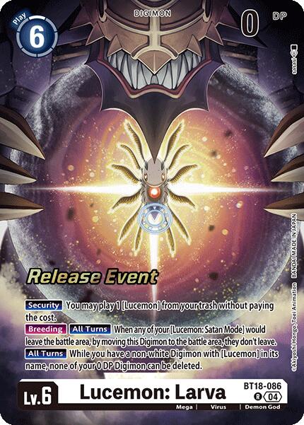 Lucemon: Larva [BT18-086] [Release Special Booster Ver.2.0 Promos] | Cracking-Singles