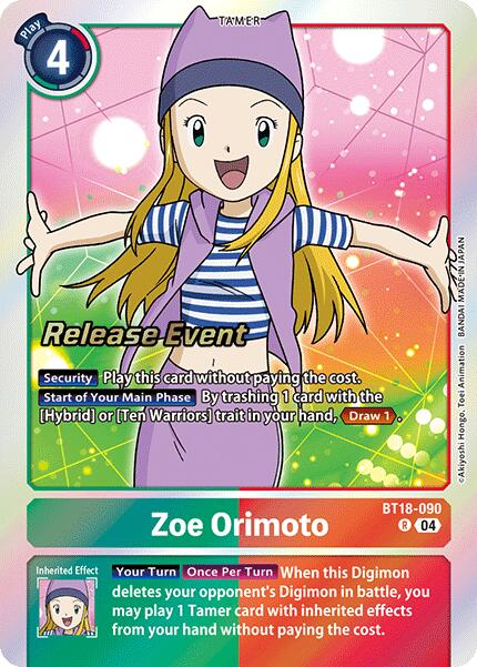 Zoe Orimoto [BT18-090] [Release Special Booster Ver.2.0 Promos] | Cracking-Singles