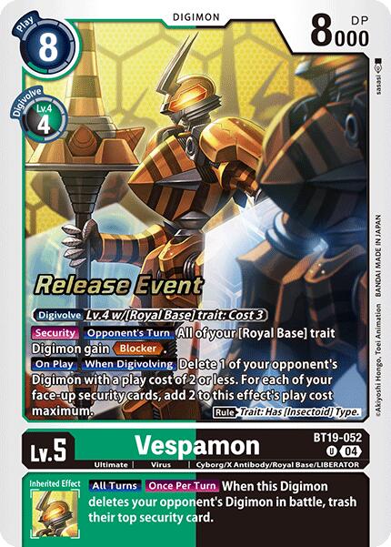 Vespamon [BT19-052] [Release Special Booster Ver.2.0 Promos] | Cracking-Singles