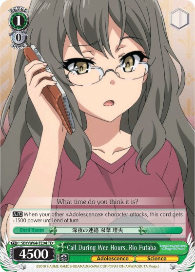 Call During Wee Hours, Rio Futaba (SBY/W64-TE04 TD) [Rascal Does Not Dream of Bunny Girl Senpai] | Cracking-Singles