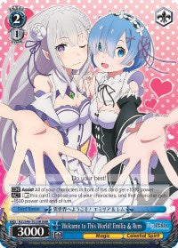 Welcome to This World! Emilia & Rem (RZ/S46-TE35R RRR) [Re:ZERO] | Cracking-Singles