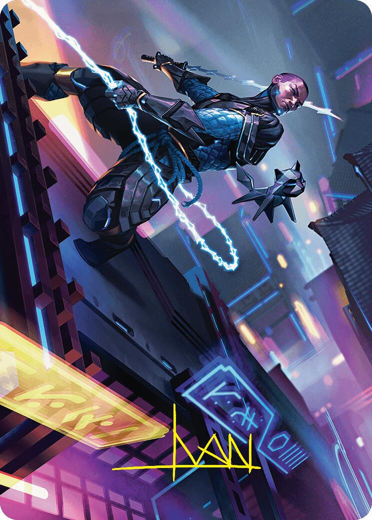 Kaito, Cunning Infiltrator Art Card (51/54) (Gold-Stamped Signature) [Foundations Art Series] | Cracking-Singles