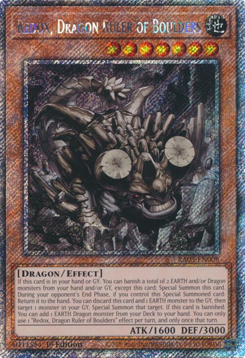 Redox, Dragon Ruler of Boulders (Platinum Secret Rare) [RA03-EN008] Platinum Secret Rare | Cracking-Singles