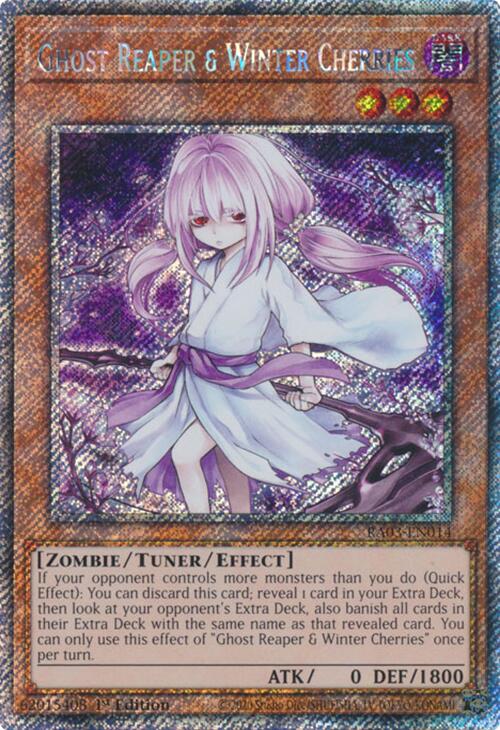Ghost Reaper & Winter Cherries (Alternate Art) (Platinum Secret Rare) [RA03-EN014] Platinum Secret Rare | Cracking-Singles