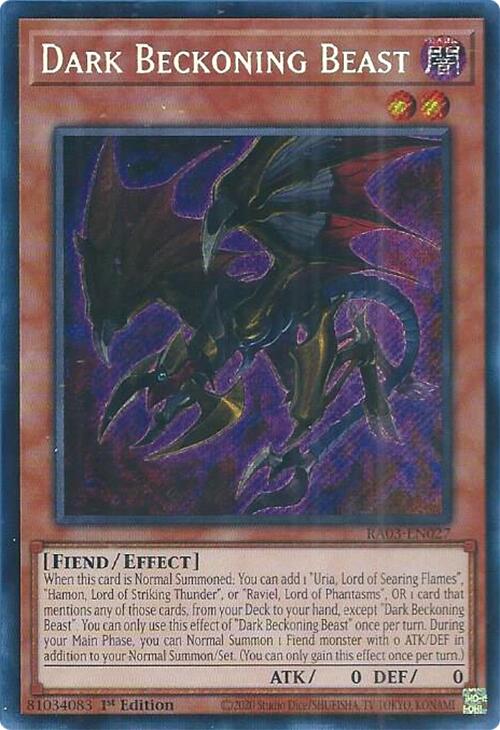 Dark Beckoning Beast (Secret Rare) [RA03-EN027] Secret Rare | Cracking-Singles