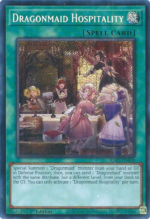 Dragonmaid Hospitality (Secret Rare) [RA03-EN068] Secret Rare | Cracking-Singles