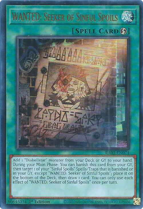 WANTED: Seeker of Sinful Spoils (UR) [RA03-EN074] Ultra Rare | Cracking-Singles