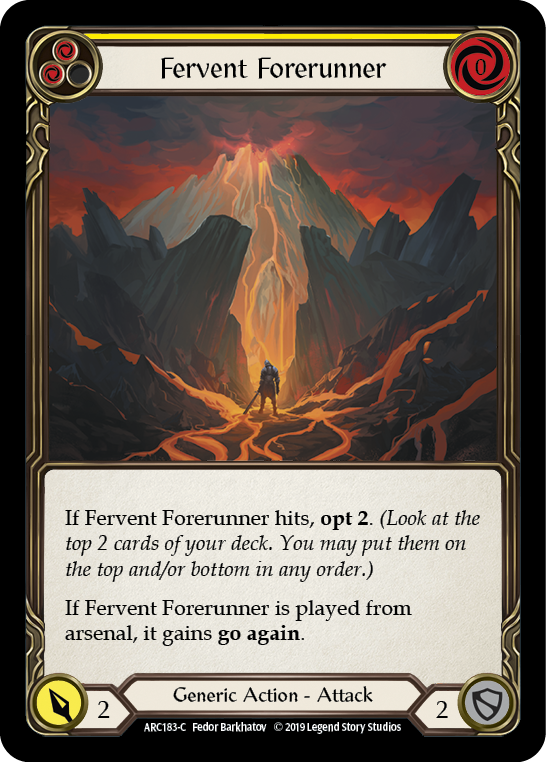 Fervent Forerunner (Yellow) [ARC183-C] (Arcane Rising)  1st Edition Normal | Cracking-Singles