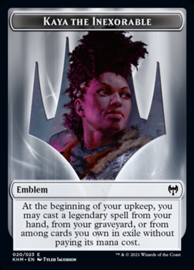 Kaya the Inexorable Emblem [Kaldheim Tokens] | Cracking-Singles