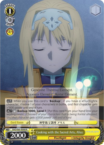 Cooking with the Sacred Arts, Alice (SAO/S65-E008 R) [Sword Art Online -Alicization-] | Cracking-Singles