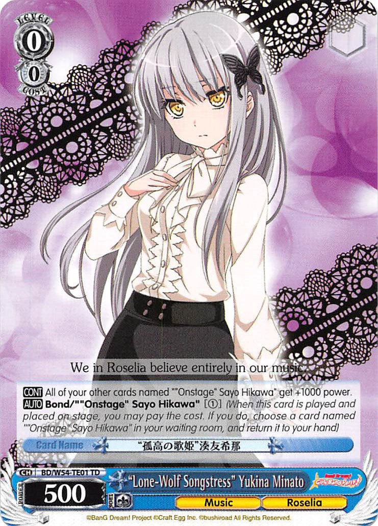 "Lone-Wolf Songstress" Yukina Minato (BD/W54-TE01 TD) [BanG Dream! Girls Band Party!] | Cracking-Singles