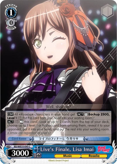 Live's Finale, Lisa Imai (BD/WE35-E45 C) (Parallel Foil) [Poppin'Party x Roselia] | Cracking-Singles