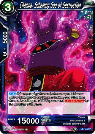 Champa, Scheming God of Destruction (XD1-03) [Assault of the Saiyans] | Cracking-Singles