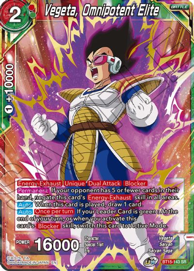 Vegeta, Omnipotent Elite (BT15-143) [Saiyan Showdown] | Cracking-Singles