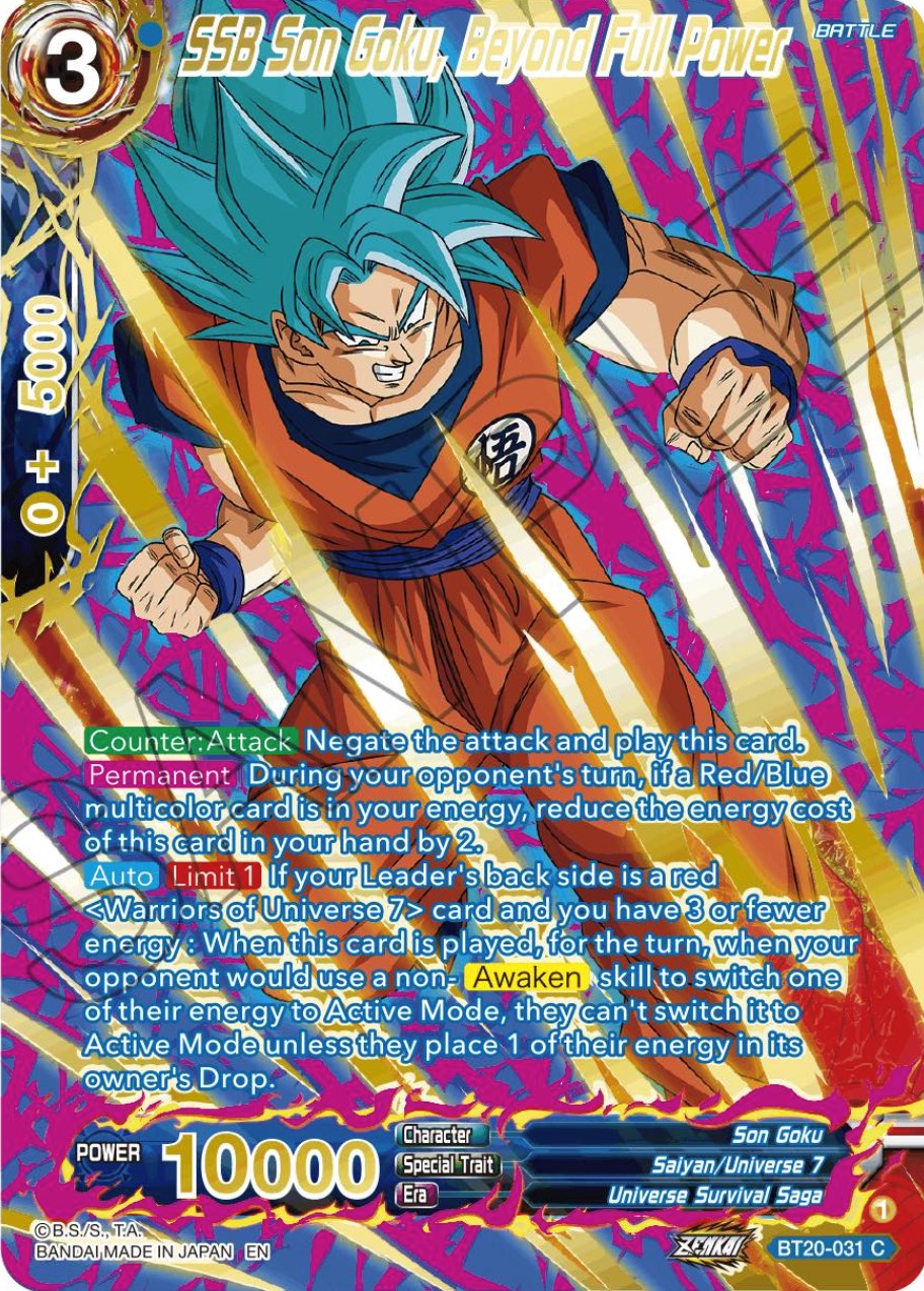 SSB Son Goku, Beyond Full Power (Gold-Stamped) (BT20-031) [Power Absorbed] | Cracking-Singles
