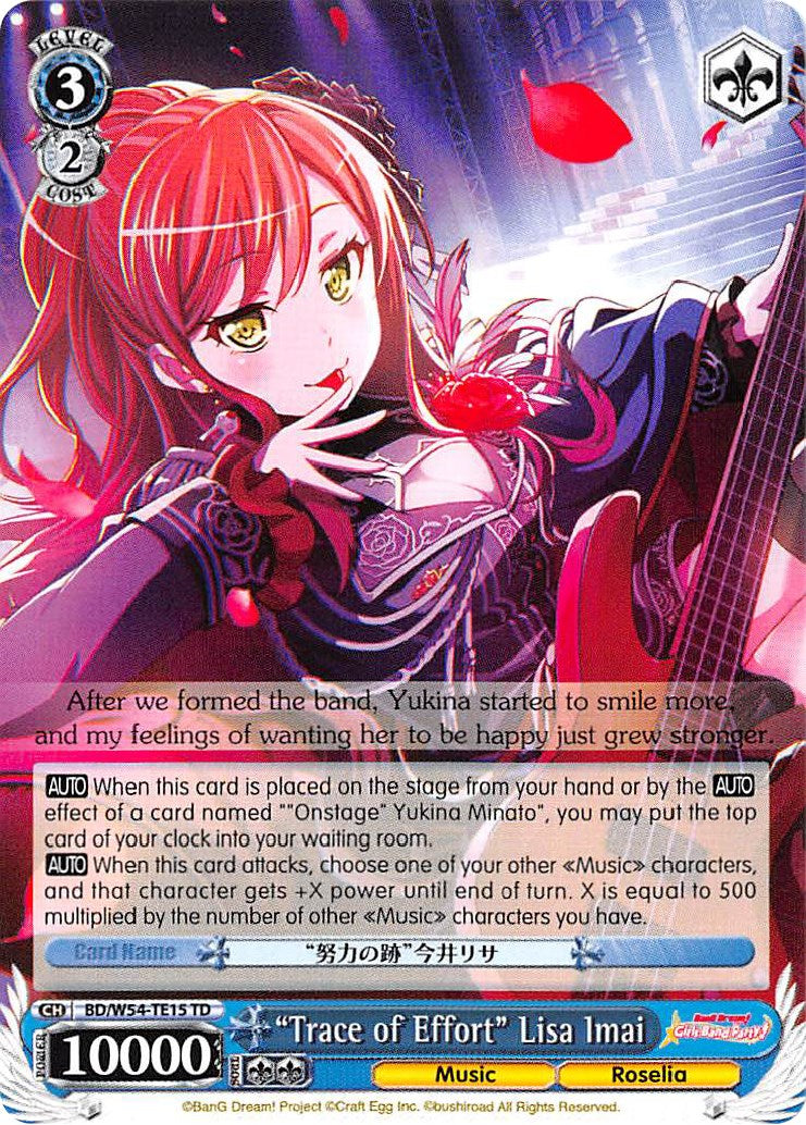 "Trace of Effort" Lisa Imai (BD/W54-TE15 TD) [BanG Dream! Girls Band Party!] | Cracking-Singles