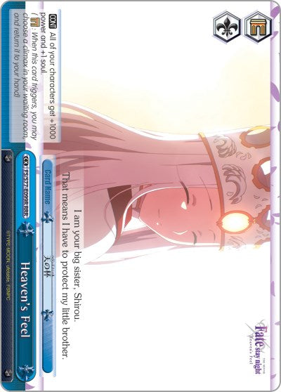 Heaven's Feel (FS/S77-E099R RRR) [Fate/Stay Night [Heaven's Feel] Vol.2] | Cracking-Singles