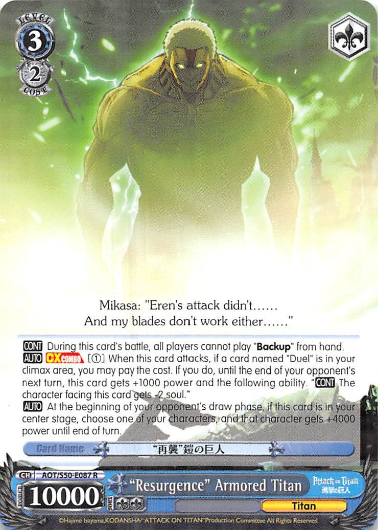 "Resurgence" Armored Titan (AOT/S50-E087 R) [Attack on Titan Vol. 2] | Cracking-Singles