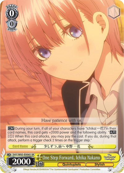One Step Forward, Ichika Nakano (5HY/W83-E006S SR) [The Quintessential Quintuplets] | Cracking-Singles