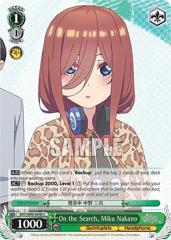 On the Search, Miku Nakano (5HY/W90-E040 C) [The Quintessential Quintuplets 2] | Cracking-Singles