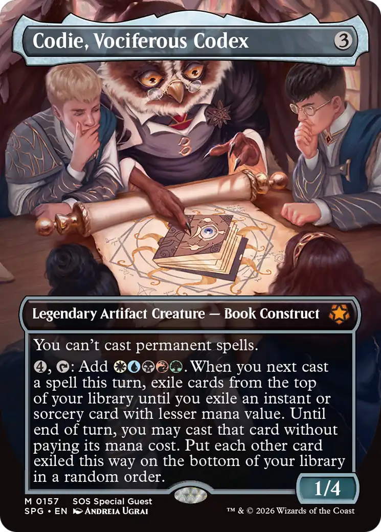 Codie, Vociferous Codex (Borderless) [Secrets of Strixhaven Special Guests] | Cracking-Singles