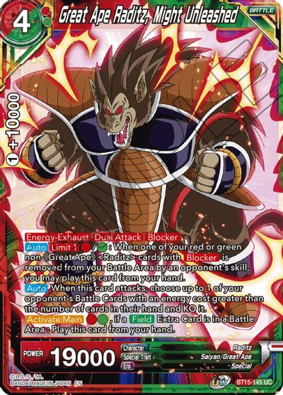 Great Ape Raditz, Might Unleashed (BT15-145) [Saiyan Showdown] | Cracking-Singles