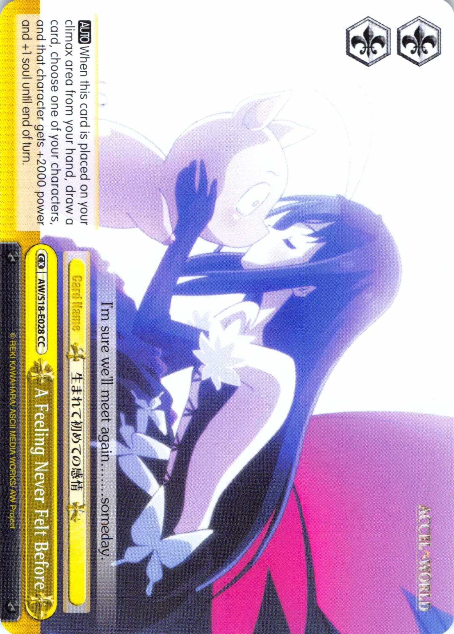 A Feeling Never Felt Before (AW/S18-E028 CC) [Accel World] | Cracking-Singles