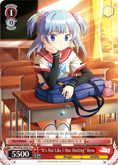 "It's Not Like I Was Waiting" Rena (MR/W59-TE06 TD) [Magia Record: Puella Magi Madoka Magica [Side Story] (Mobile)] | Cracking-Singles