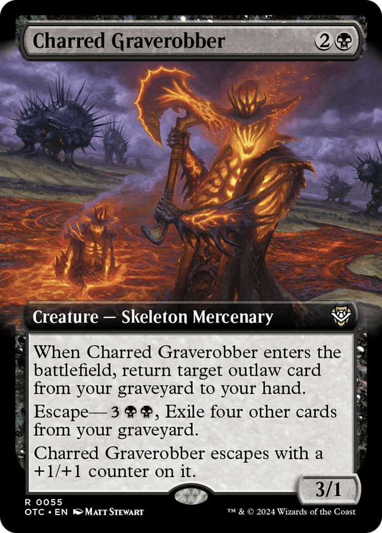 Charred Graverobber (Extended Art) [Outlaws of Thunder Junction Commander] | Cracking-Singles
