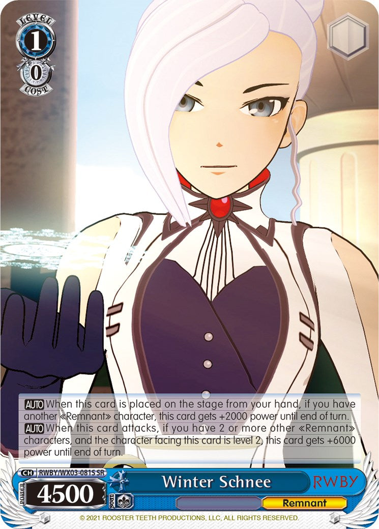 Winter Schnee (RWBY/WX03-081S SR) [RWBY] | Cracking-Singles