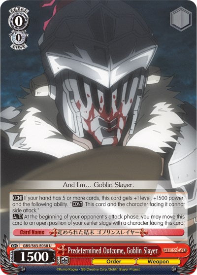Predetermined Outcome, Goblin Slayer (GBS/S63-E038 U) [Goblin Slayer] | Cracking-Singles