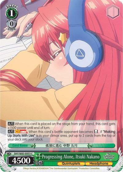 Progressing Alone, Itsuki Nakano (5HY/W83-E053 C) [The Quintessential Quintuplets] | Cracking-Singles