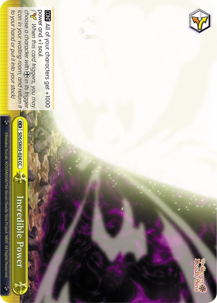 Incredible Power (SDS/SX03-024 CC) [The Seven Deadly Sins] | Cracking-Singles