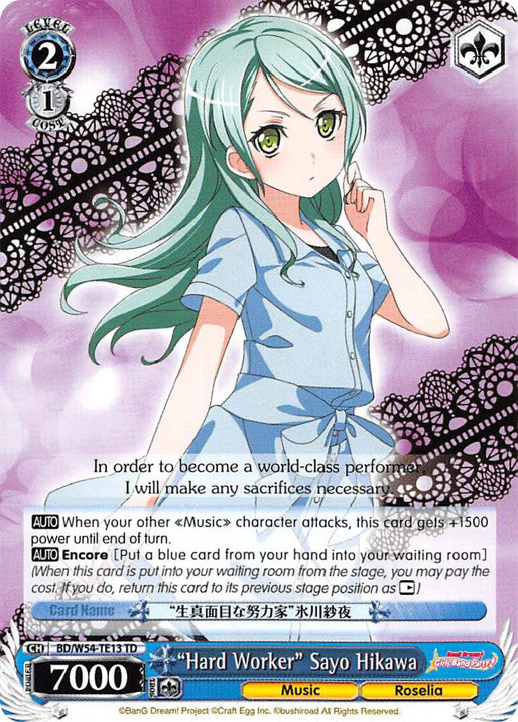 "Hard Worker" Sayo Hikawa (BD/W54-TE13 TD) [BanG Dream! Girls Band Party!] | Cracking-Singles