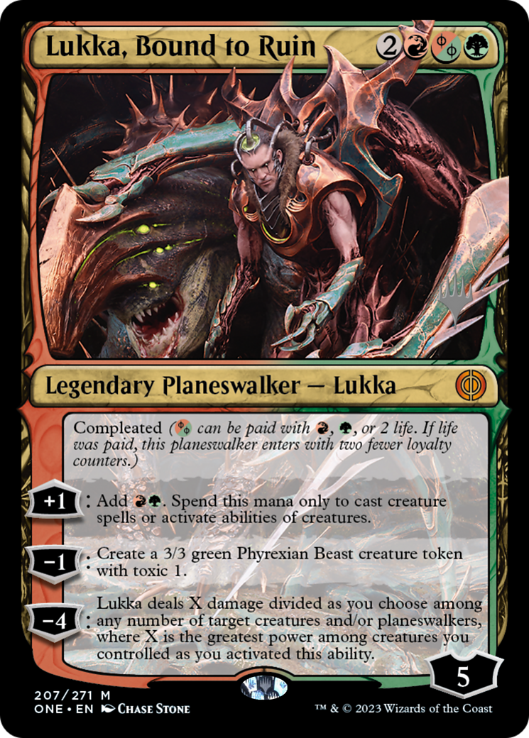 Lukka, Bound to Ruin (Promo Pack) [Phyrexia: All Will Be One Promos] | Cracking-Singles