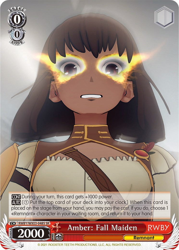 Amber: Fall Maiden (RWBY/WX03-048S SR) [RWBY] | Cracking-Singles
