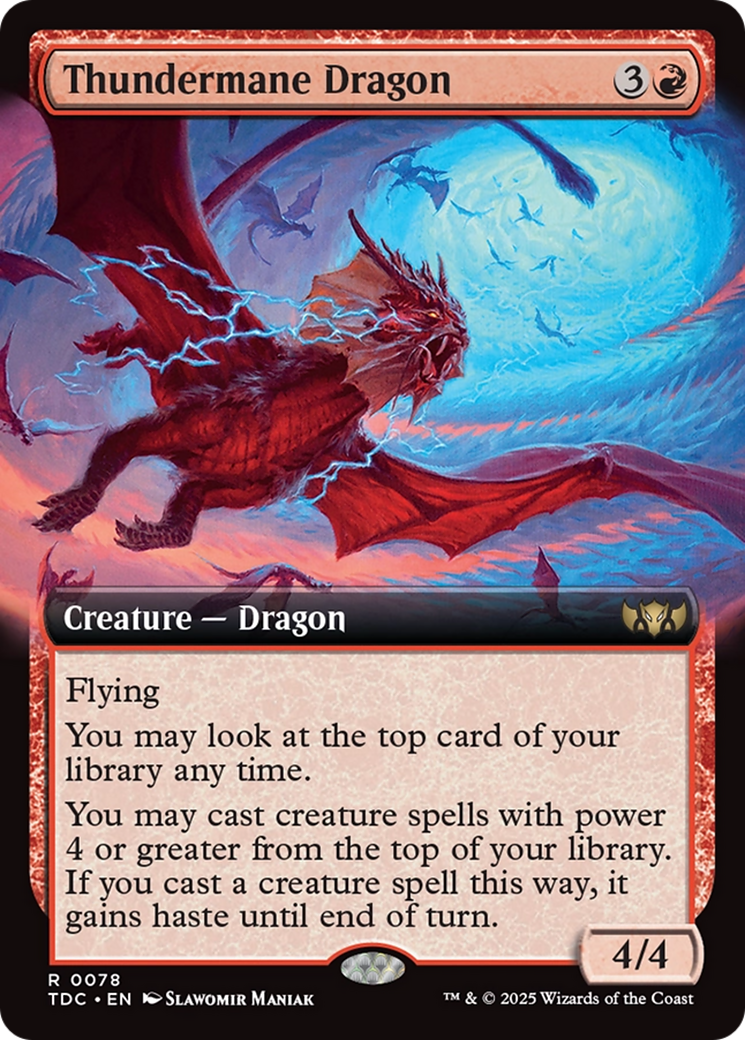 Thundermane Dragon (Extended Art) [Tarkir: Dragonstorm Commander] | Cracking-Singles