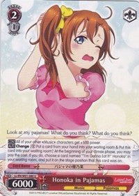 Honoka in Pajamas (LL/EN-W01-080 U) [Love Live! DX] | Cracking-Singles