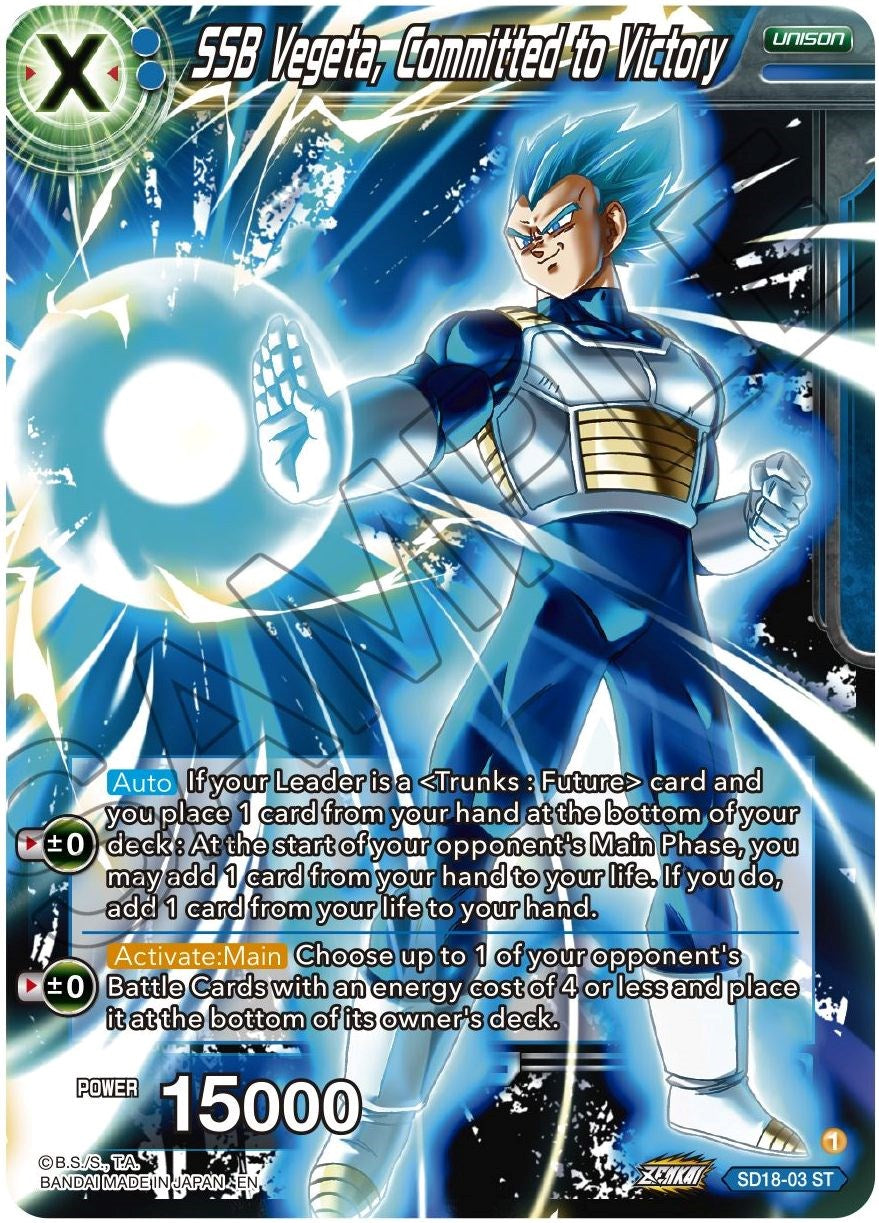 SSB Vegeta, Committed to Victory (SD18-03) [Dawn of the Z-Legends] | Cracking-Singles